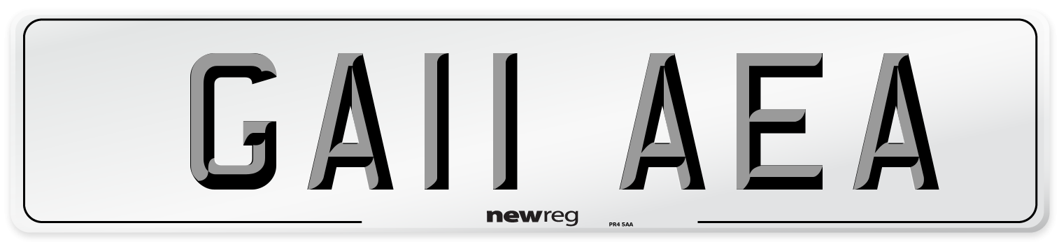 GA11 AEA Number Plate from New Reg